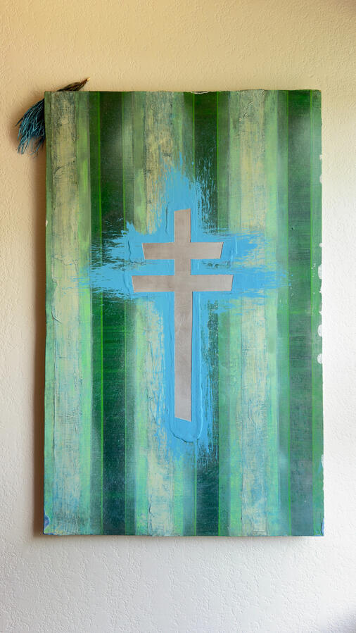 Mixed media (primarily acrylic) on eucalyptus hardboard Ready to hang / Float-mounted with inset backing Mixed media (primarily acrylic) on eucalyptus hardboard Ready to hang / Float-mounted with inset backing